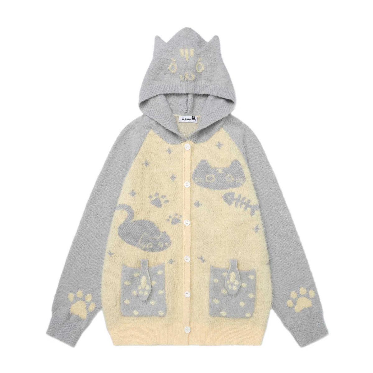 Cat Jacquard Cat Ear Sweater