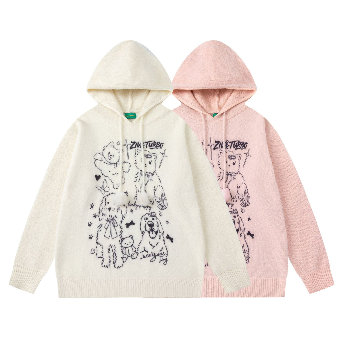 Hand drawn cute pet hooded sweater