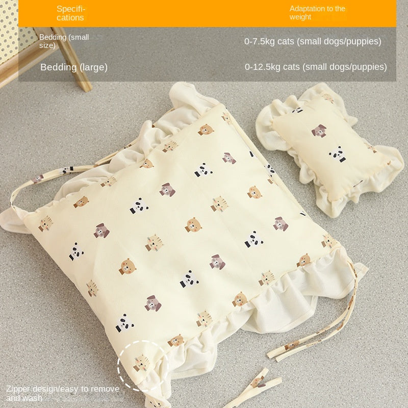 Cat Bed Universal Pet Bed Pet Nest Dog Nest Removable Solid Wood Bed Cute Kitten Princess Bed Pet Supplies