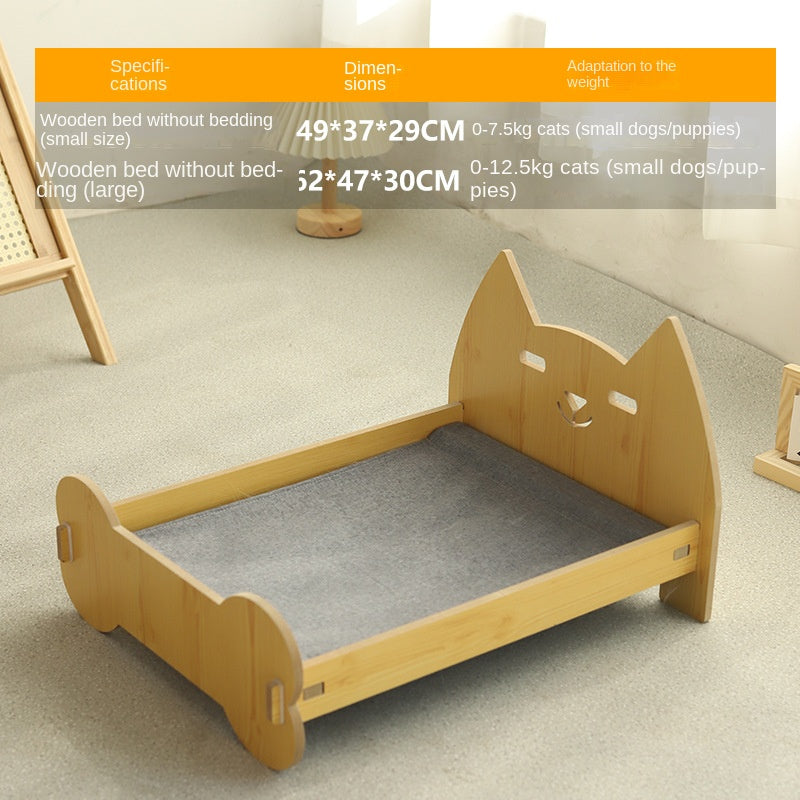 Cat Bed Universal Pet Bed Pet Nest Dog Nest Removable Solid Wood Bed Cute Kitten Princess Bed Pet Supplies