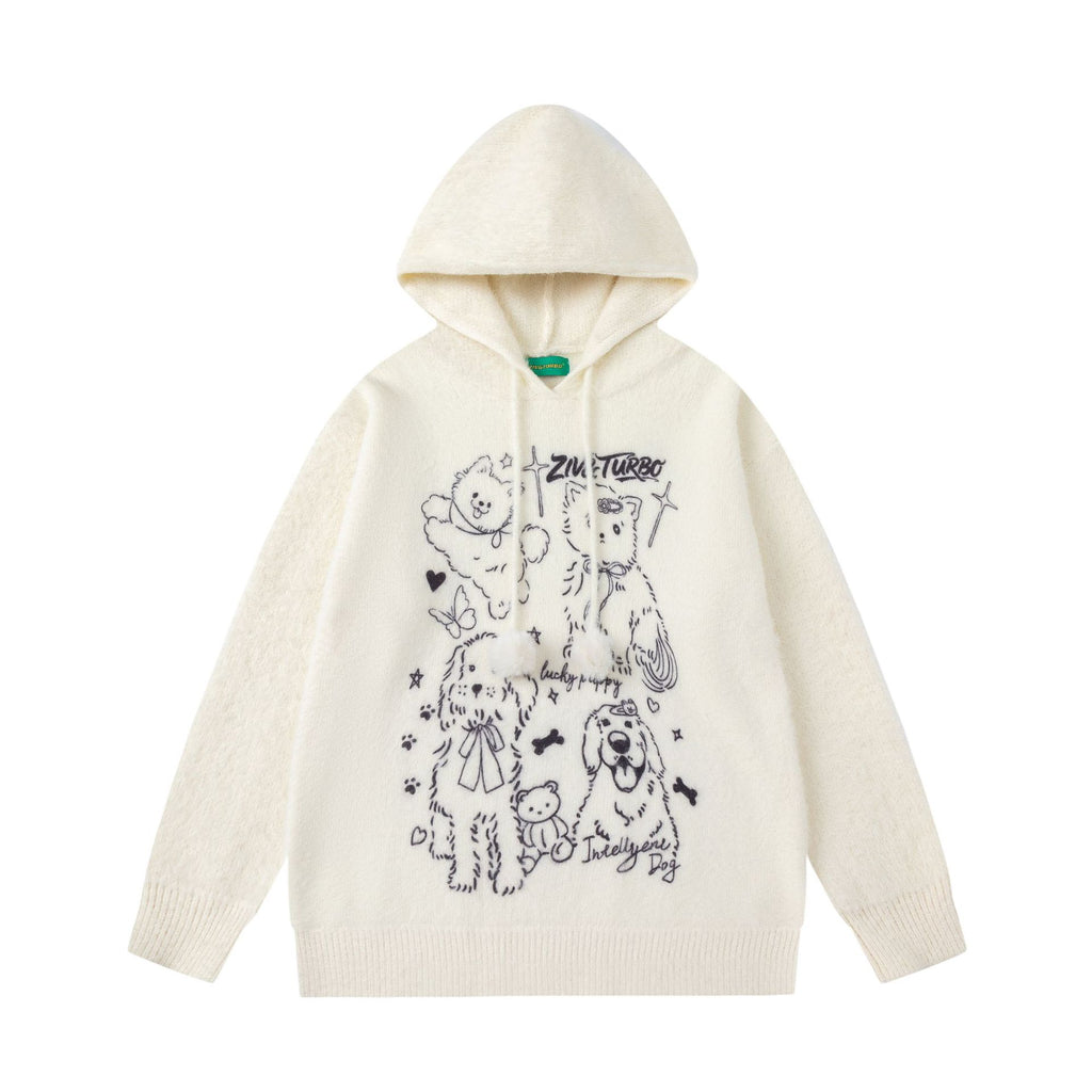 Hand drawn cute pet hooded sweater