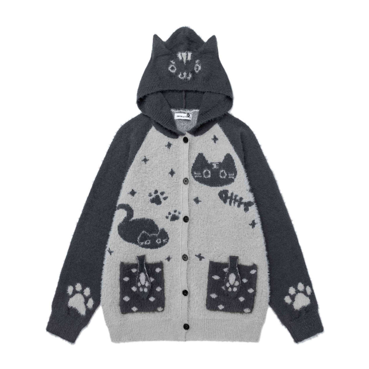 Cat Jacquard Cat Ear Sweater