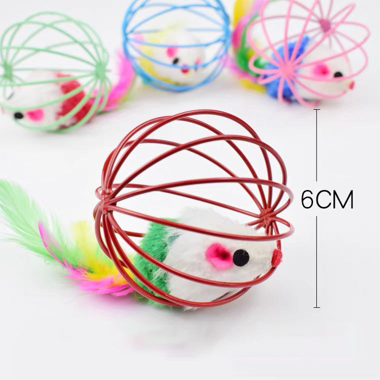 Feather Cage Mouse Toy