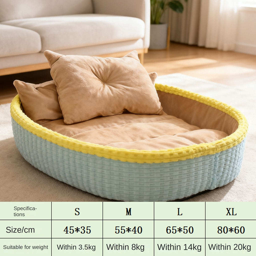 Dog House Winter Warm Dog Bed Half-Enclosed Pet Dog House Cat Bed Pet Mat Pet Cage Pet Enclosure