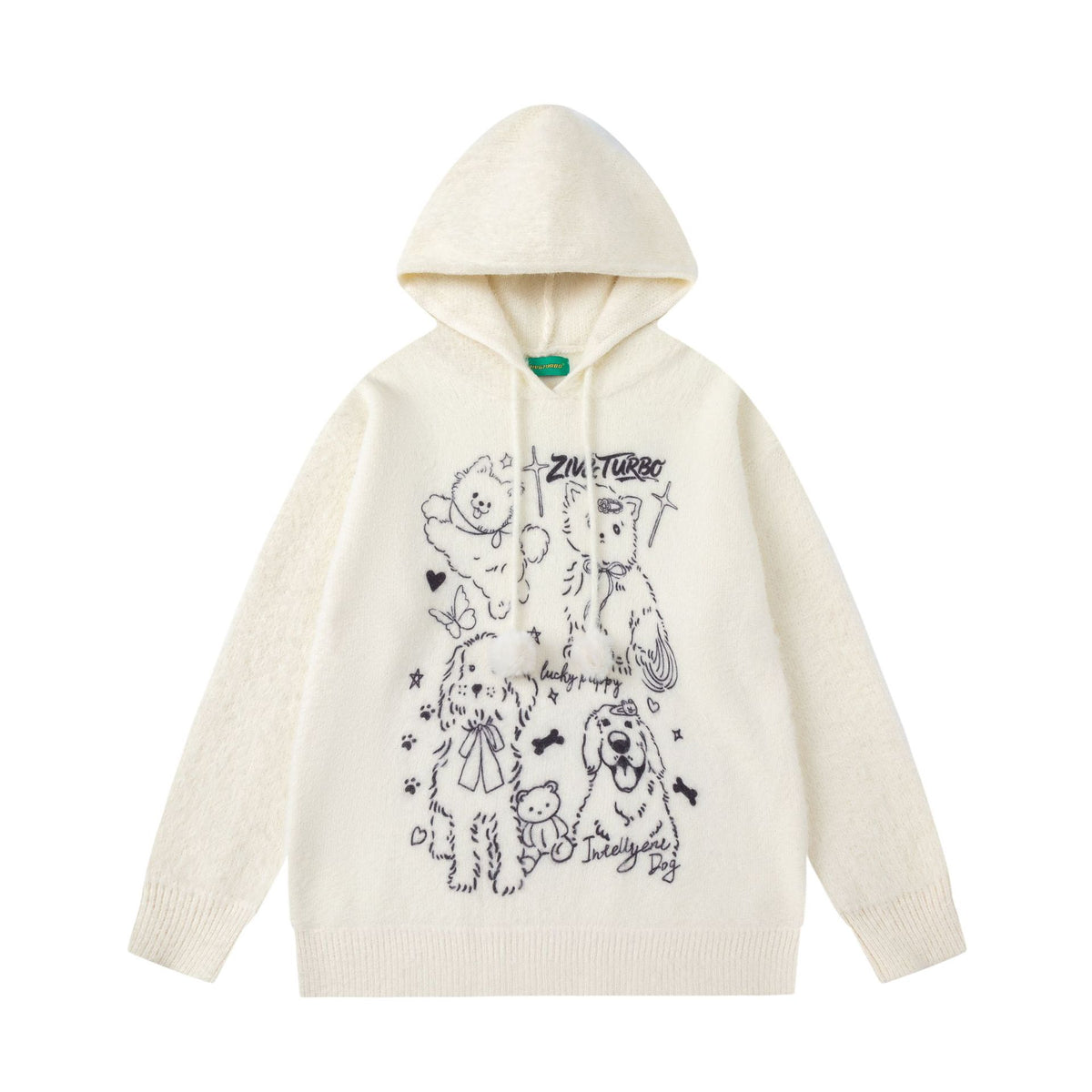Hand drawn cute pet hooded sweater