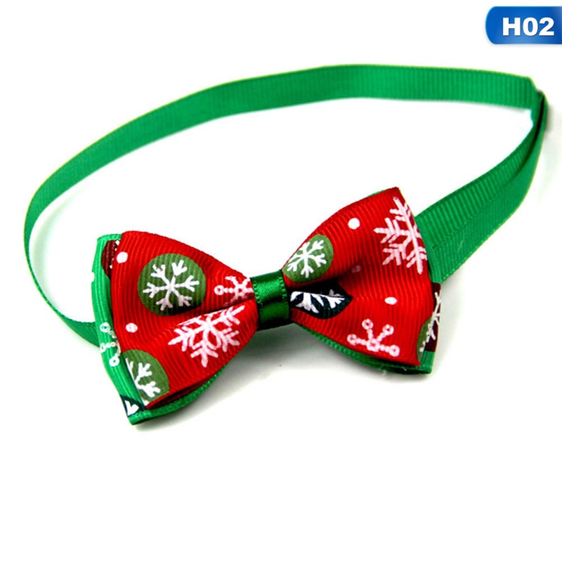 Christmas Holiday Pet Cat Dog Collar Bow Tie Adjustable Neck Strap Cat Dog Grooming Accessories Pet Product Supplies Christmas
