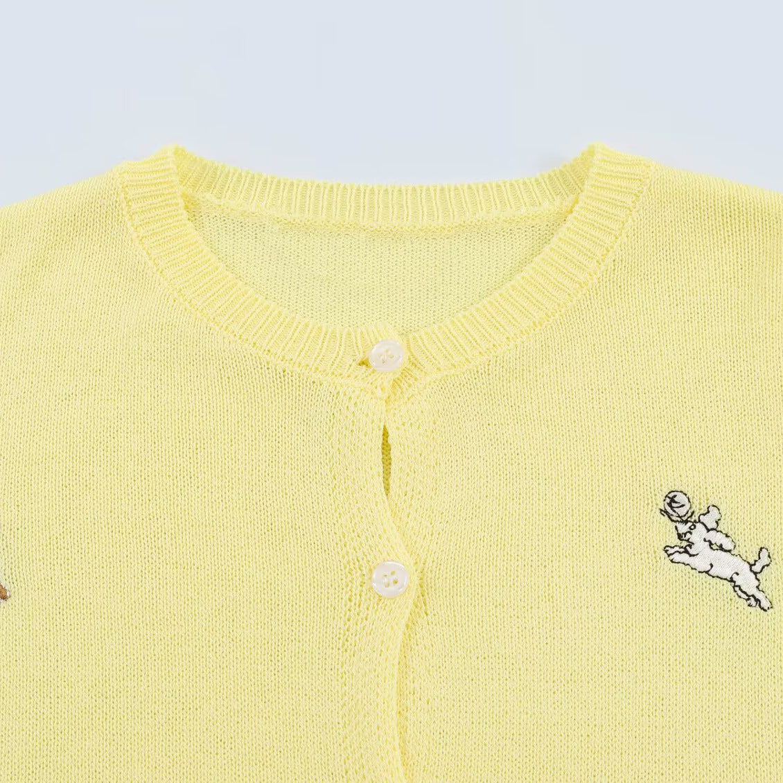 Women's Knit Cardigan with Cute Pet Embroidery