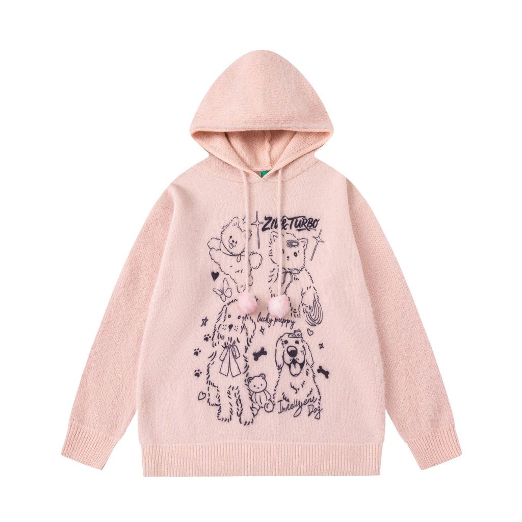Hand drawn cute pet hooded sweater