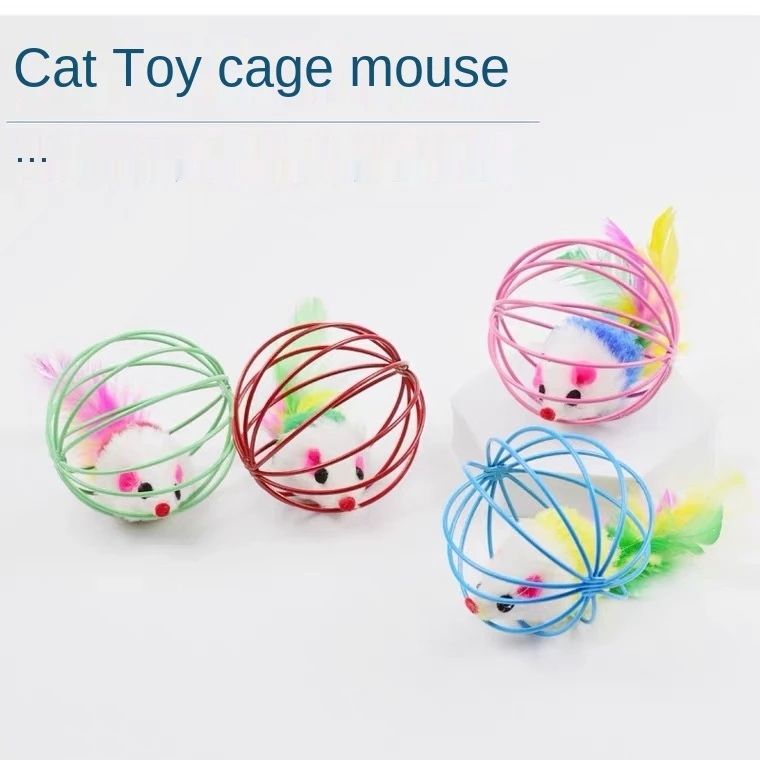 Feather Cage Mouse Toy