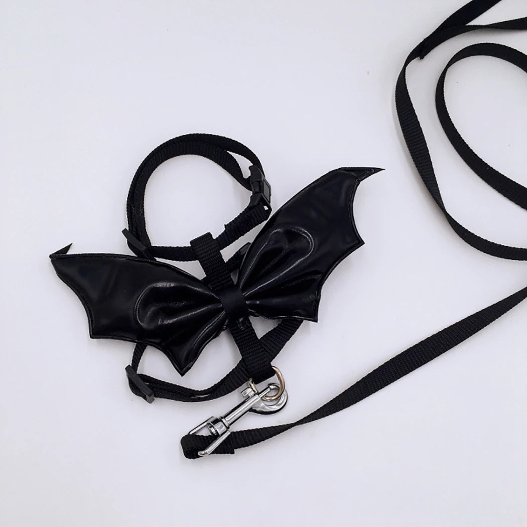 Halloween Day Batman Pet Leash Harness Set Bat Design Lovely Pet Wings  I-Shaped Cat Walk Leash Pet Supplies