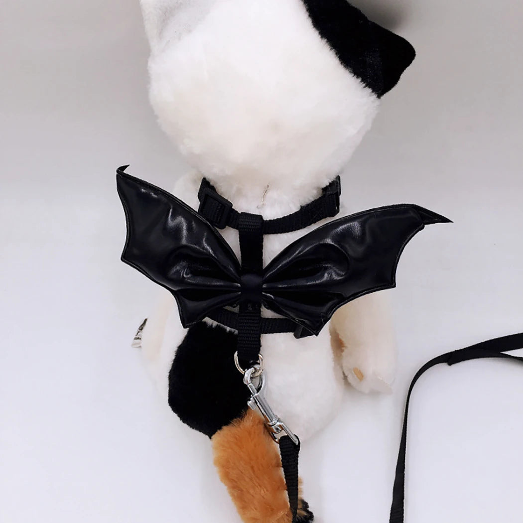Halloween Day Batman Pet Leash Harness Set Bat Design Lovely Pet Wings  I-Shaped Cat Walk Leash Pet Supplies